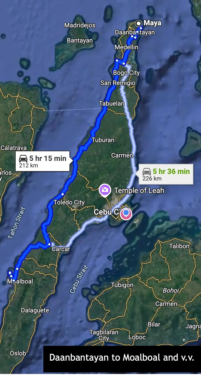 daanbantayan to moalboal private vehicle transfer for tourists in cebu