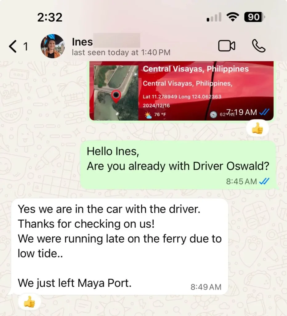 ines - guest testimonial for cebutouristtransfers