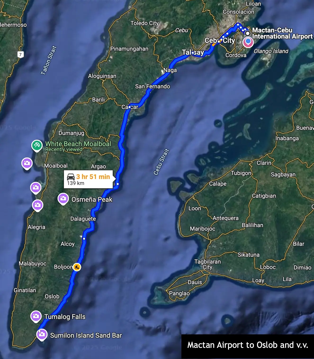 mactan airport to oslob private vehicle transfer for tourists in cebu